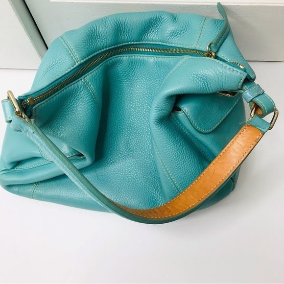 Price is firm DOONEY & BOURKE Turquoise Mini Pocket Sac Shoulder Handbag - Picture 2 of 9